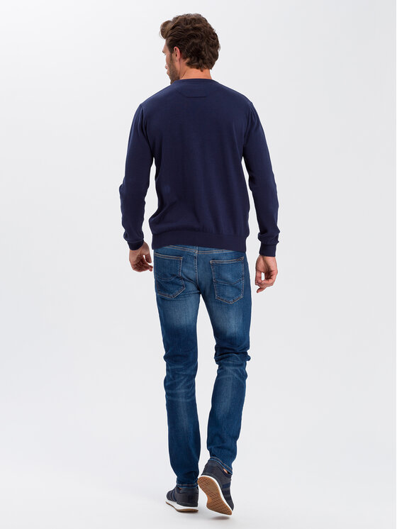 Cross Jeans Cross Jeans Sweter 34156-001 Granatowy Regular Fit