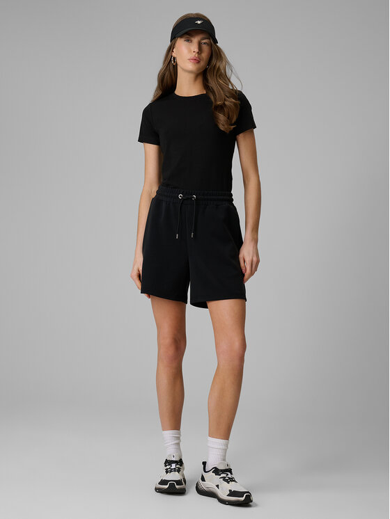 4F 4F T-Shirt ESSENTIAL 4 Czarny Slim Fit
