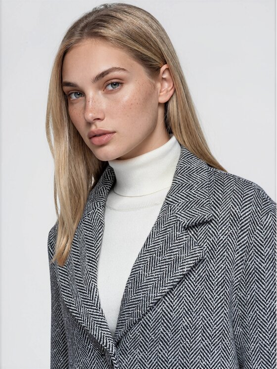 Ombre Ombre Kabát pro přechodné období OW-CT-E0018 Šedá Regular Fit