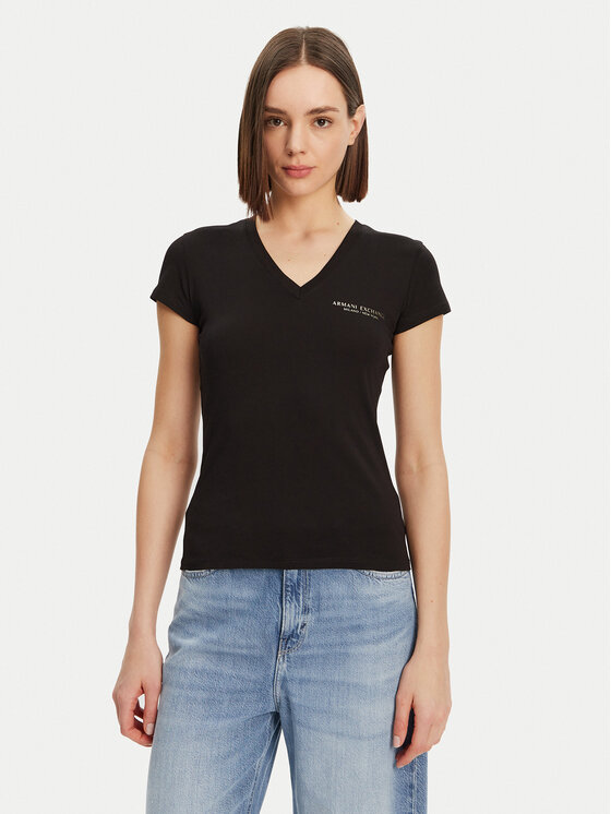 Armani Exchange Damski T-Shirt, rozmiar XS, Czarny, 8NYT81 YJG3Z 52AK