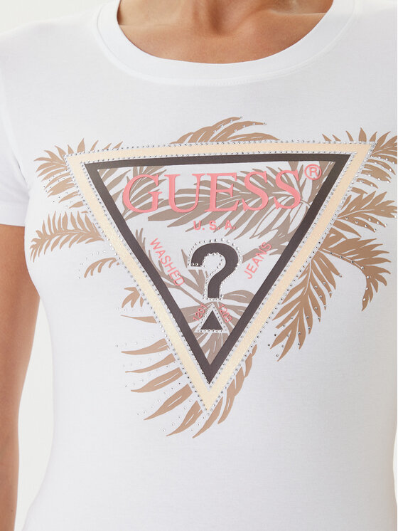Guess Guess T-Shirt W5YI13 J1314 Biały Regular Fit