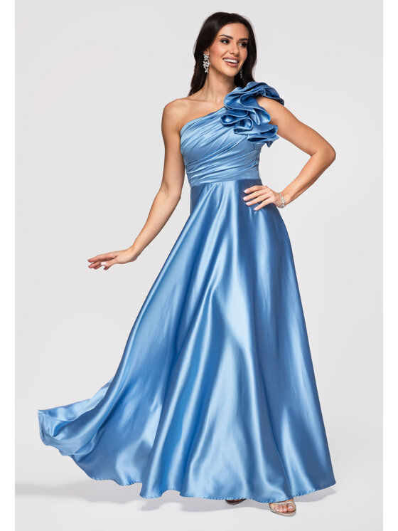 Ombre Ombre Sukienka wieczorowa LA-OM-DLR362 Niebieski Regular Fit