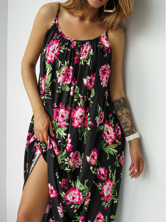 LilaLou LilaLou Letné šaty Gypsy Čierna Oversize