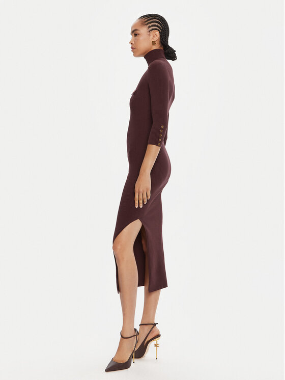 Elisabetta Franchi Elisabetta Franchi Kootud kleit AM-23B-56E2-V390 Bordoopunane Slim Fit
