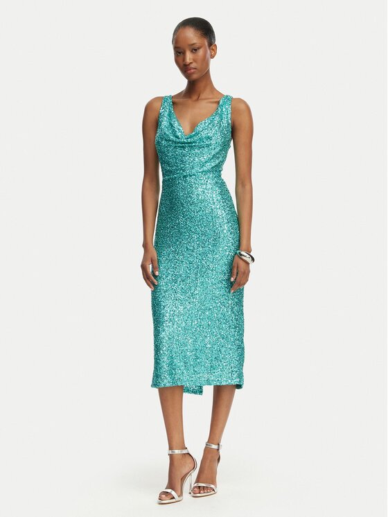 Rinascimento Rinascimento Kokteilinė suknelė CFC0123778003 Žalia Regular Fit