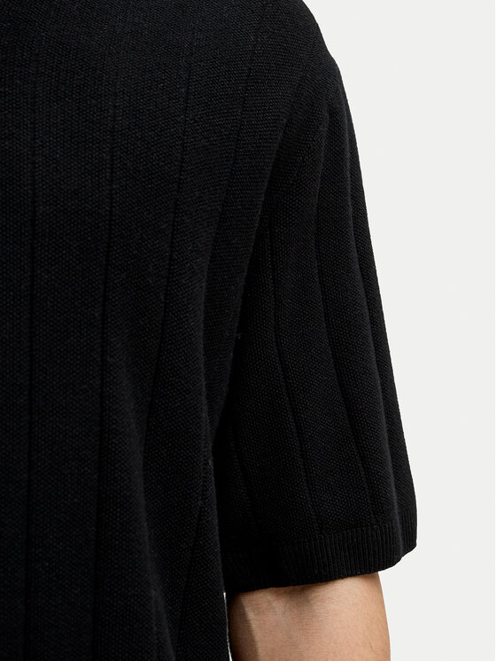 Jack & Jones Jack & Jones Тениска с яка и копчета Varenna 12272578 Черен Relaxed Fit