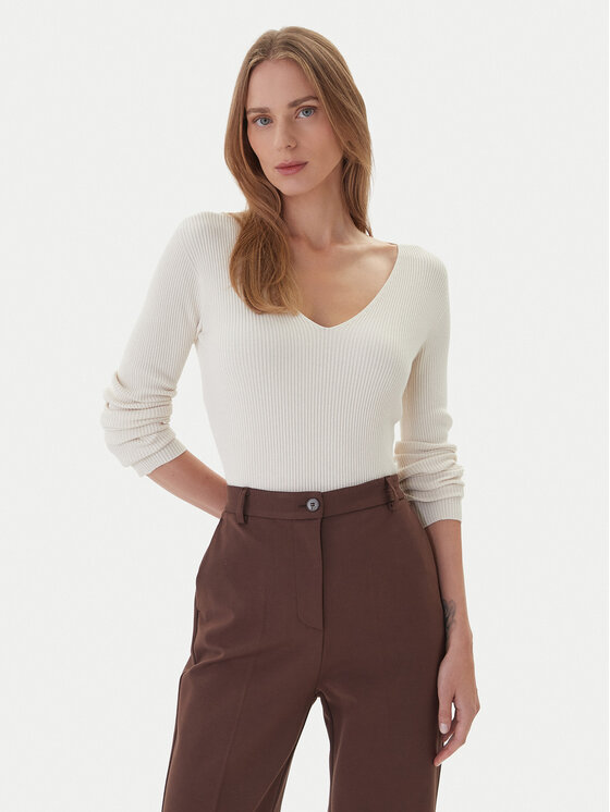 Kontatto Kontatto Maglione 3M0818C Écru Slim Fit