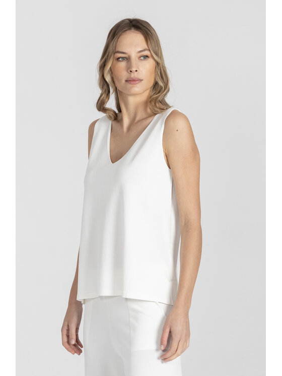 Deni Cler Milano Deni Cler Milano Top T-DC-0010-F2-20-10-1 Biały Regular Fit