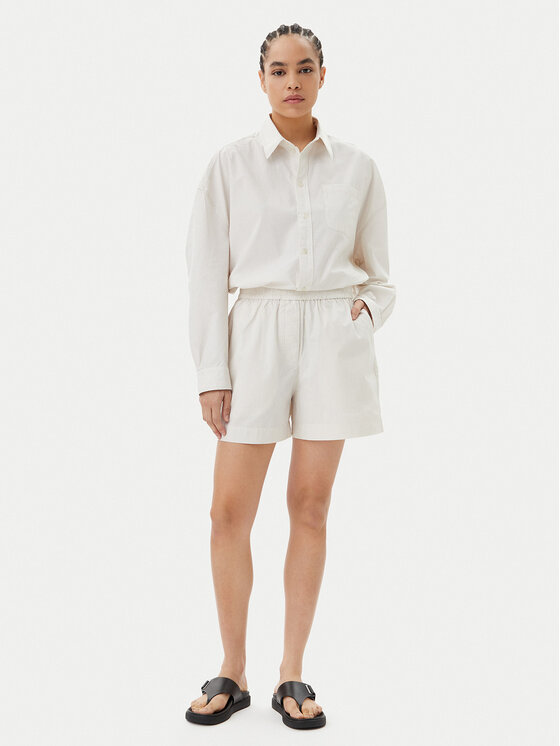 Herskind Herskind Szorty materiałowe Alma 5564172 Écru Relaxed Fit