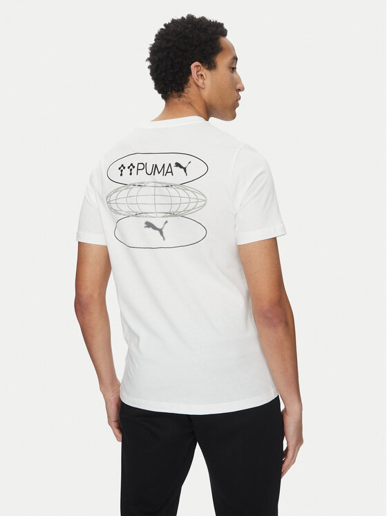 Puma Puma T-krekls Graphics 3 Circles 684834 Balts Regular Fit