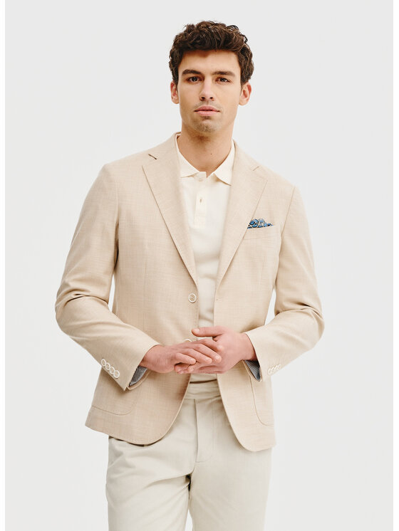 Pako Lorente Pako Lorente Marynarka P25SF-3X-001 Beżowy Slim Fit