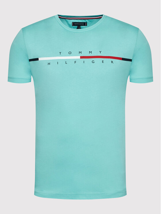 Tommy hilfiger split neck t shirt sale