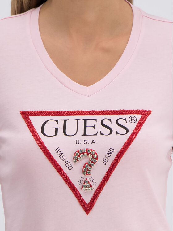Guess Guess T-Shirt W93I56 JA900 Rosa Slim Fit