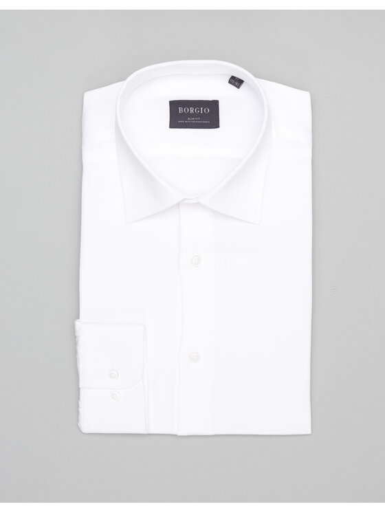 Borgio Borgio Koszula terranova Biały Slim Fit