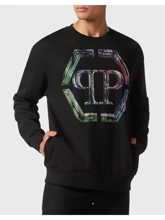 PHILIPP PLEIN PHILIPP PLEIN Bluza 1365 Czarny Regular Fit