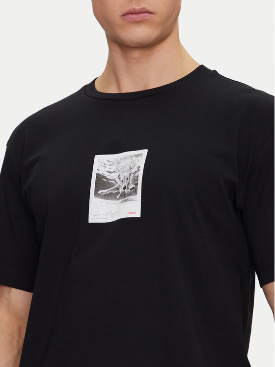 HUGO HUGO T-särk Darthy 50537535 Must Relaxed Fit