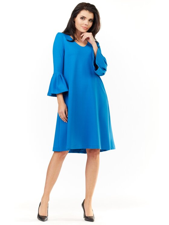 Awama Awama Vestito di maglia A207 Blu Basic Fit