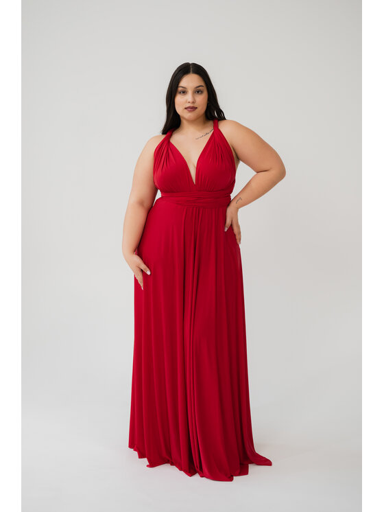ROSE AVENUE ROSE AVENUE Sukienka wieczorowa MULTIWAY Czerwony Long Fit