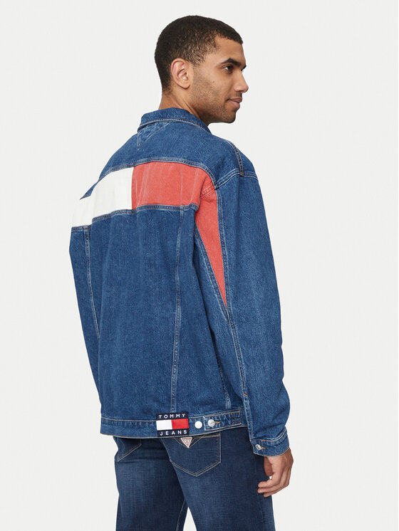 Tommy Jeans Džínsová bunda Aiden DM0DM19366 Modrá Oversize