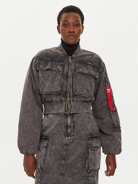 Alpha Industries Bundy bomber 148008 Sivá Regular Fit