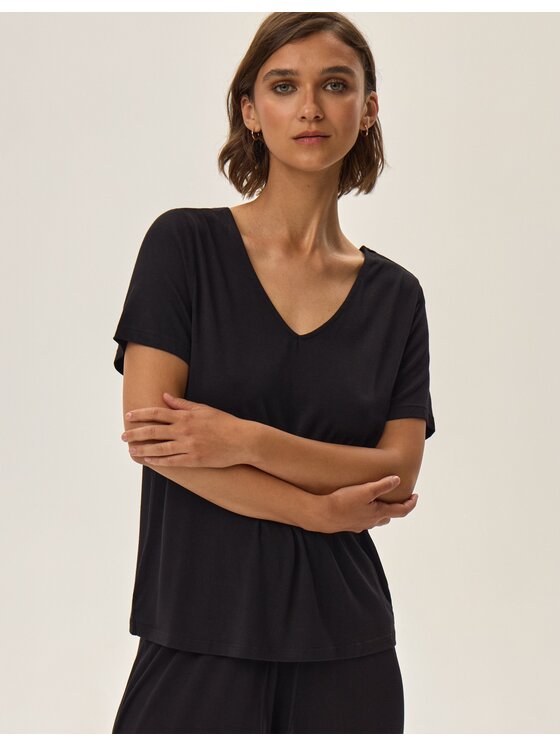Esotiq Esotiq Piżama 42062 Czarny Regular Fit