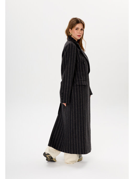 Mirons Mirons Płaszcz przejściowy Soft Czarny Oversize
