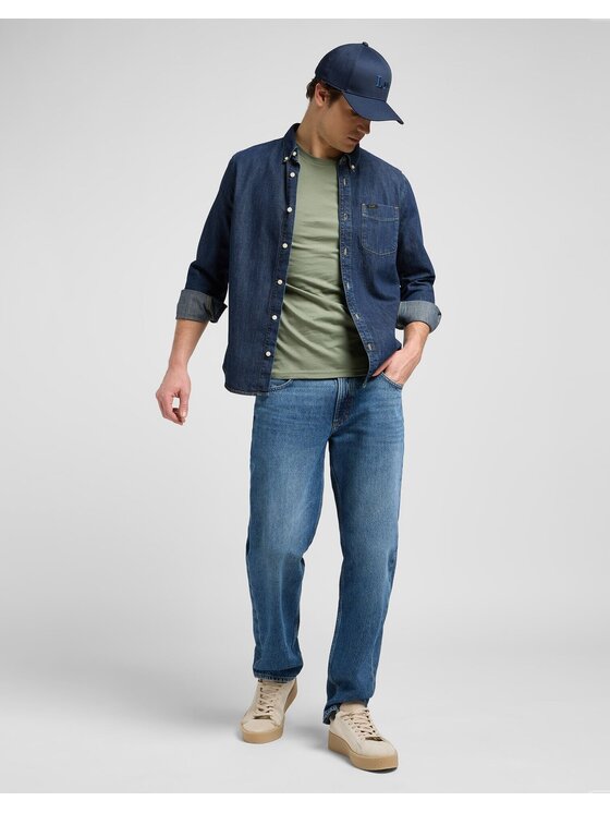 Lee Lee Koszula BUTTON DOWN Niebieski Regular Fit