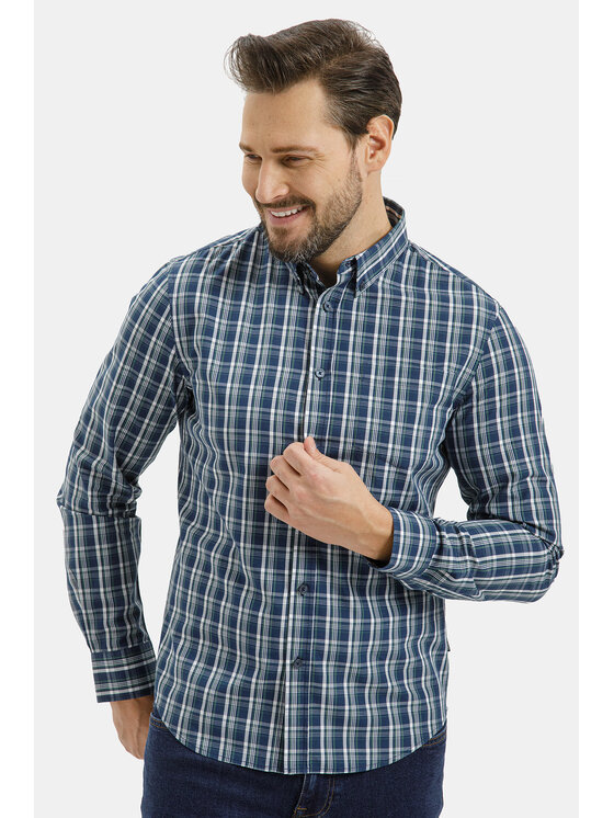 Cross Jeans Cross Jeans Koszula 35644-484 Niebieski Regular Fit