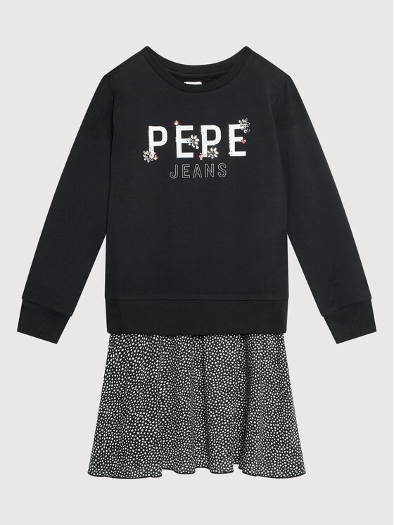 Pepe Jeans Pepe Jeans Sukienka codzienna Melania PG951513 Czarny Regular Fit
