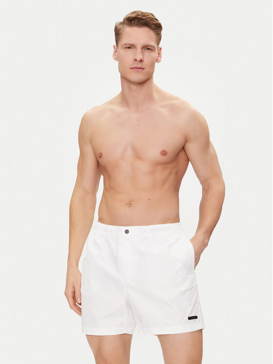 Calvin Klein Swimwear Calvin Klein Swimwear Szorty kąpielowe KM0KM00943 Biały Regular Fit