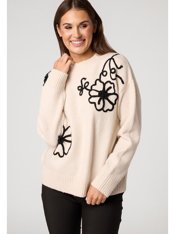 QUIOSQUE QUIOSQUE Sweter Quiosque 6VS012102 Beżowy Regular Fit