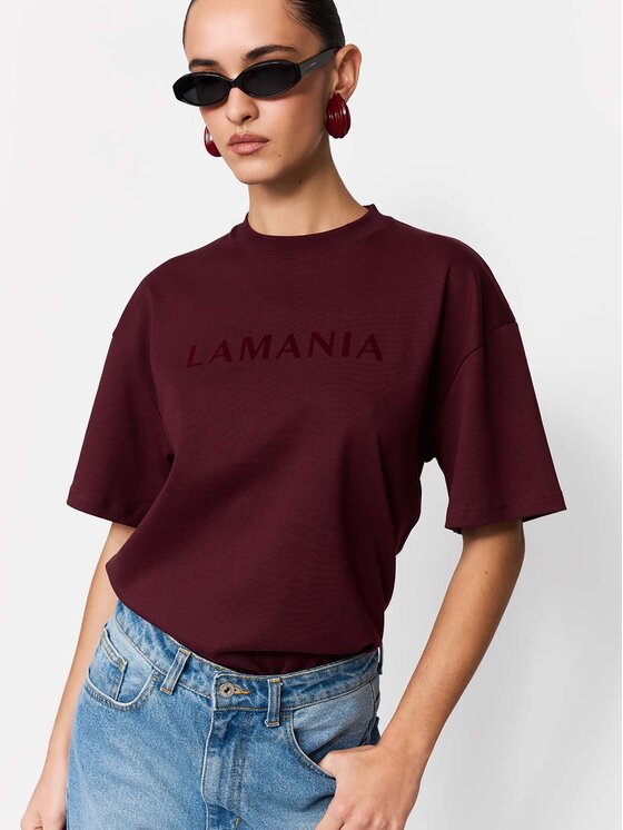La Mania La Mania Tričko CHUCK Bordová Basic Fit