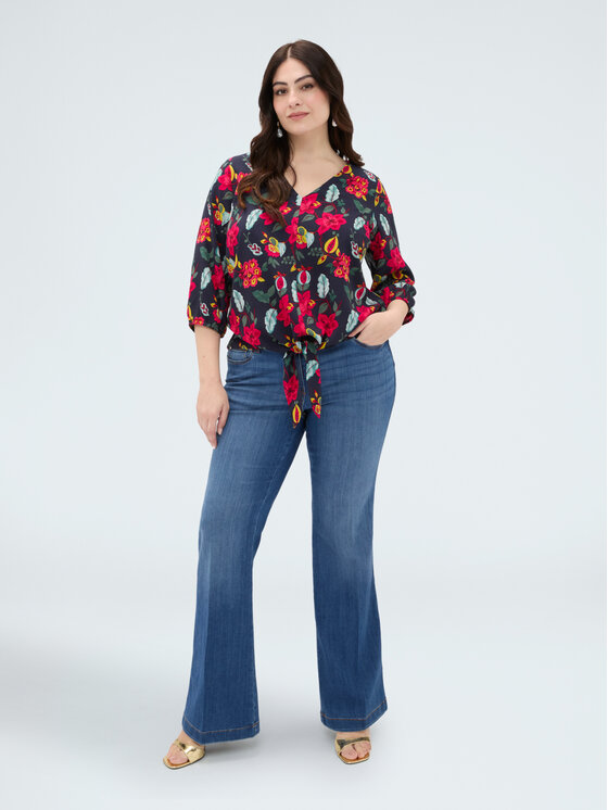 Fiorella Rubino Fiorella Rubino Bluzka 2057T002440N0Z4 Niebieski Regular Fit