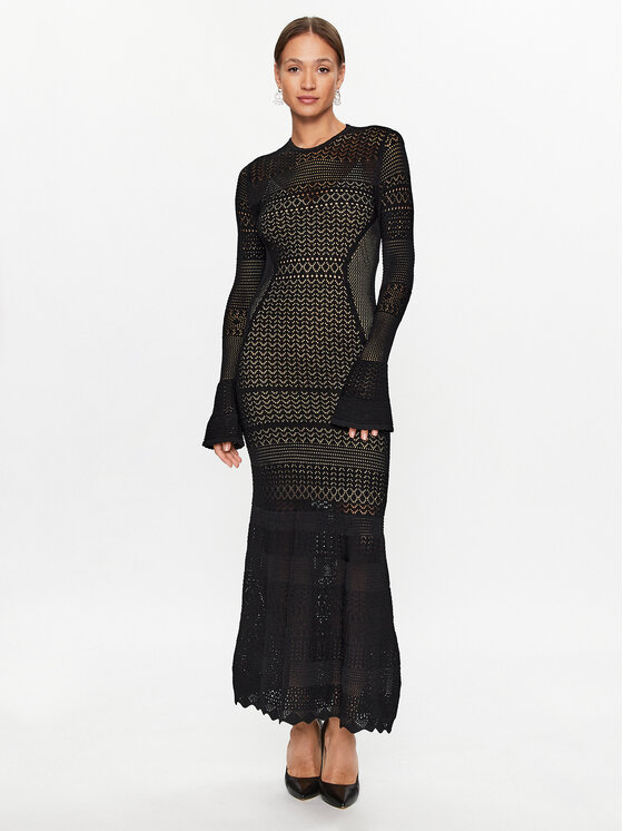 TWINSET TWINSET Trikotažinė suknelė 232TP3100 Juoda Regular Fit