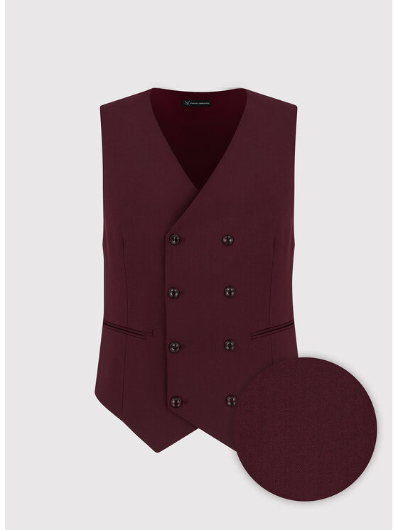 Pako Lorente Pako Lorente Kamizelka P24SF-8X-013 Bordowy Slim Fit