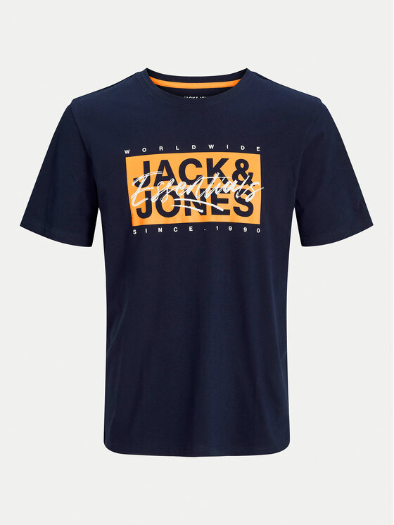 Jack&Jones Jack&Jones T-Shirt Colton 12268439 Granatowy Standard Fit