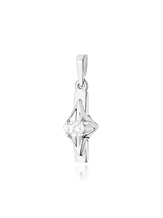 Fugart Fugart Naszyjnik Zawieszka z białego złota z brylantem 0.20 ct FZ088-B585-B0.20 Biały