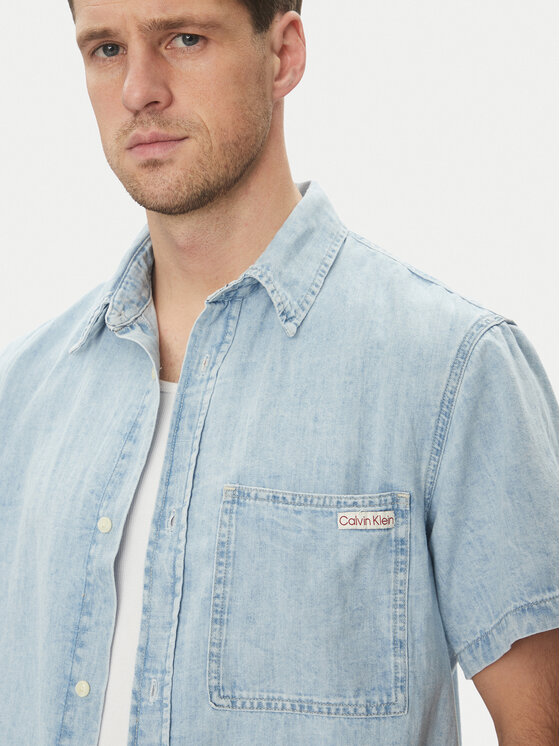 Calvin Klein Jeans Calvin Klein Jeans džínsová košeľa J30J327180 Modrá Regular Fit
