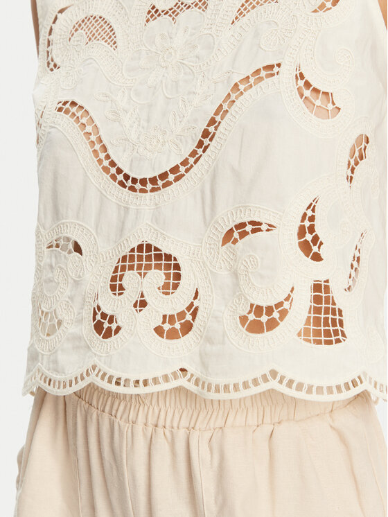 TWINSET TWINSET Top 251TT2165 Beżowy Loose Fit