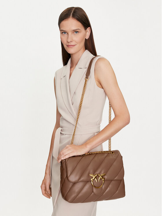 PINKO Kabelka Love Big Puff Cl . AI 23-24 PLTT 100037 A0F2 Hnedá