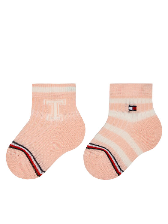 Zestaw 2 par wysokich skarpet dziecięcych Tommy Hilfiger, Różowy, 701224996