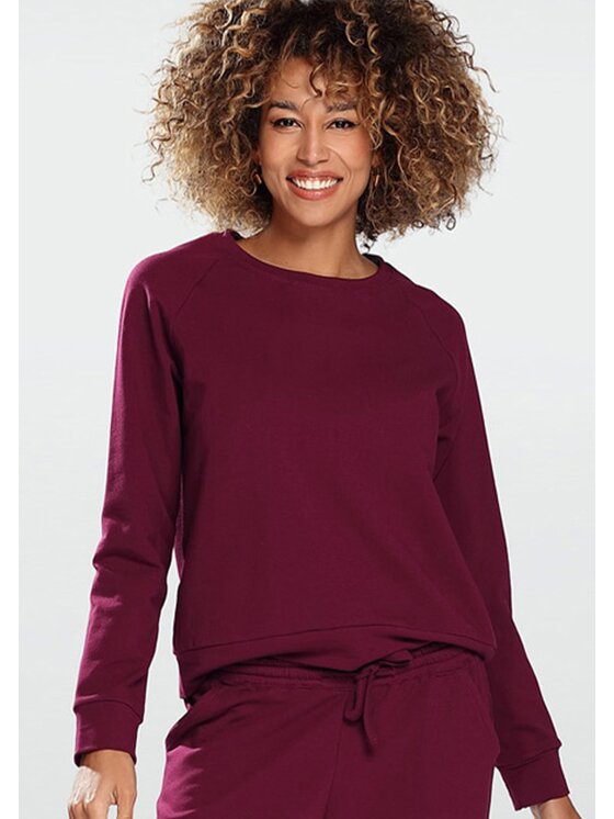 DKaren Sport DKaren Sport Bluza Wenezja Bordowy Slim Fit