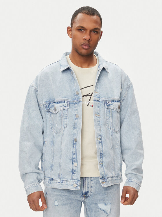 Tommy Jeans Giacca di jeans Aiden DM0DM18774 Celeste Oversize Modivo
