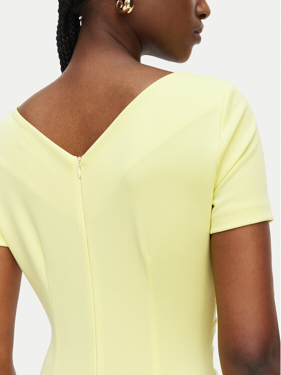 Rinascimento Rinascimento Abito da cocktail CFC0129420003 Giallo Slim Fit