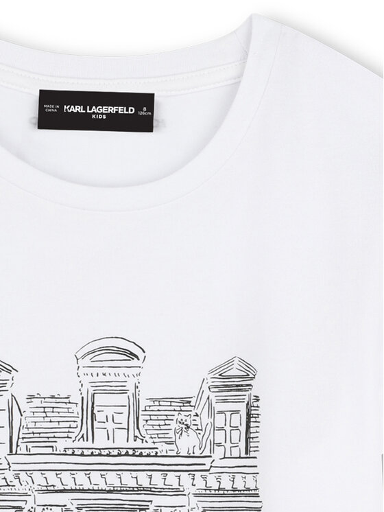 Karl Lagerfeld Kids Karl Lagerfeld Kids Tricou Z30494 D Alb Regular Fit