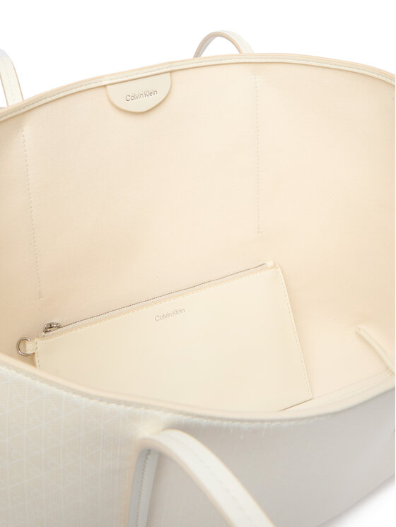 Calvin Klein Calvin Klein Kabelka Emblem Aop Tote W/ Pouch LV04F3266G Écru