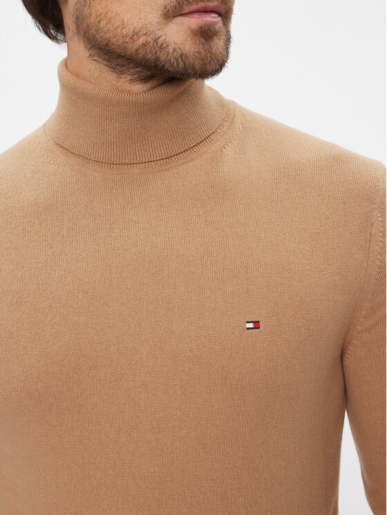 Tommy Hilfiger Tommy Hilfiger Rolák Pima MW0MW28048 Béžová Regular Fit