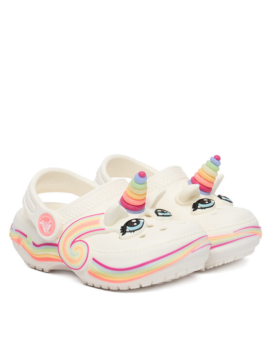 Crocs Crocs Pantoletten Toddler Crocs Iam Unicorn Lights Classic Clog 212508 Weiß