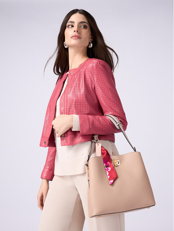 Oltre Oltre Giacca in similpelle R355R102172N006 Rosso Cropp Fit