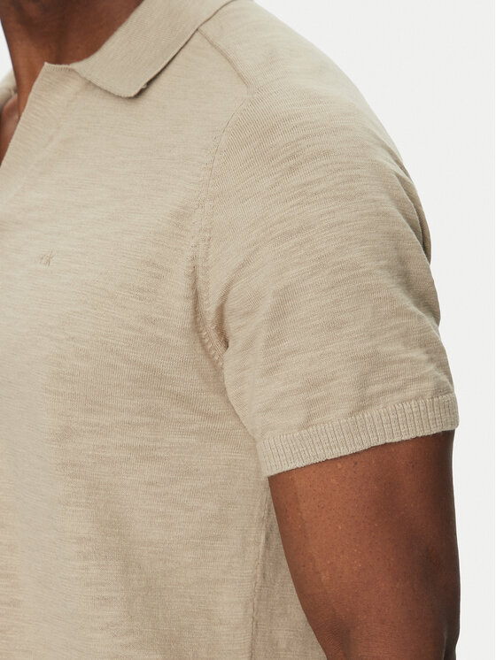 Calvin Klein Calvin Klein Pólóing K10K114087 Bézs Regular Fit